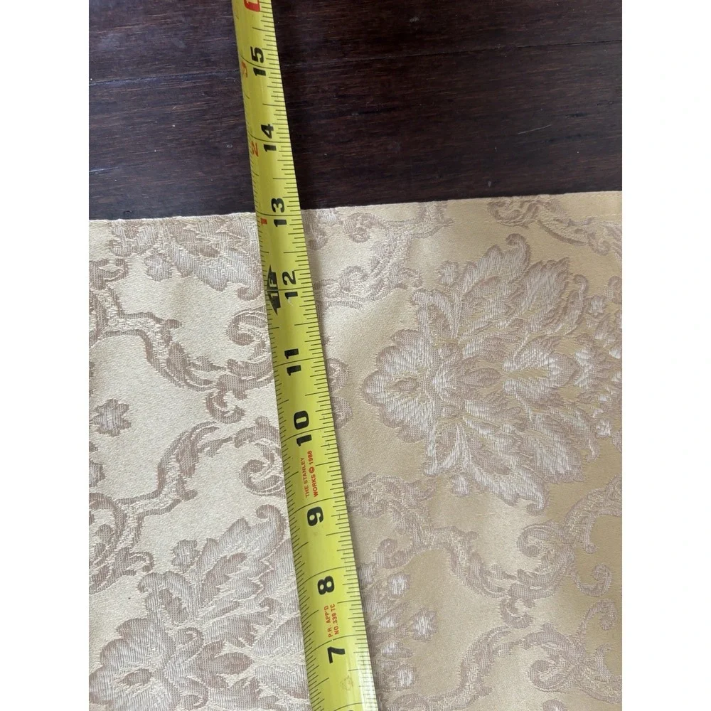 Gold Floral Damask Table Runner With Bullion Fringe Edge 13x 72